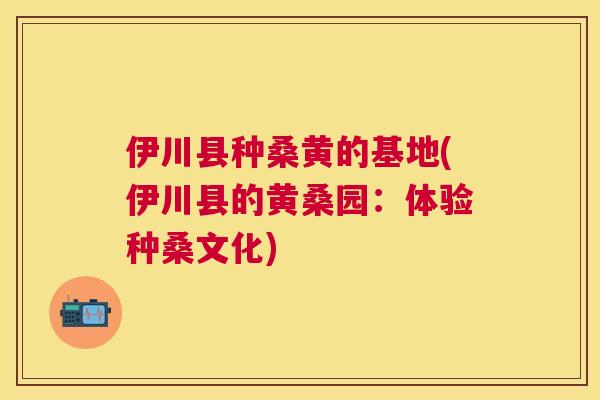 伊川县种桑黄的基地(伊川县的黄桑园：体验种桑文化)