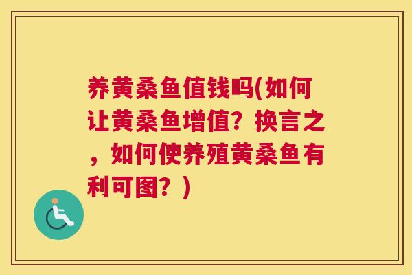 养黄桑鱼值钱吗(如何让黄桑鱼增值？换言之，如何使养殖黄桑鱼有利可图？)