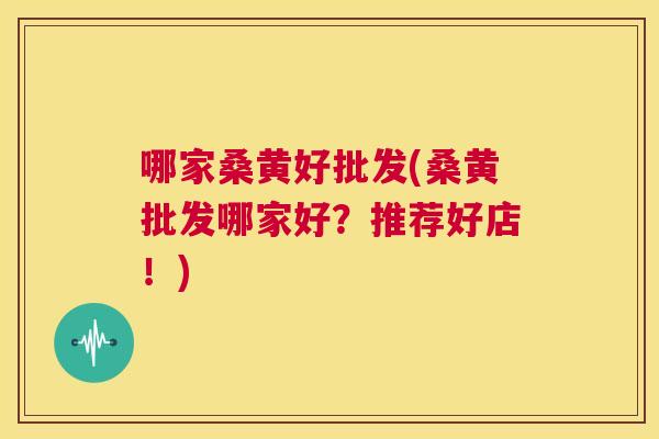 哪家桑黄好批发(桑黄批发哪家好？推荐好店！)