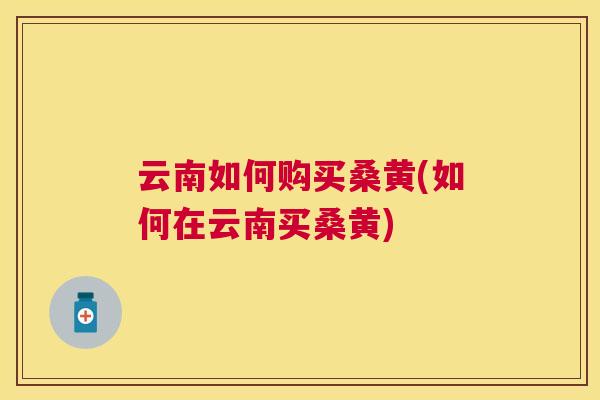 云南如何购买桑黄(如何在云南买桑黄)