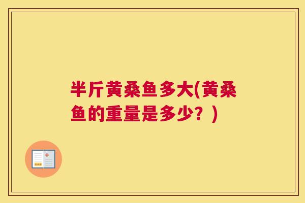 半斤黄桑鱼多大(黄桑鱼的重量是多少？)