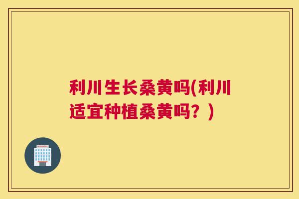 利川生长桑黄吗(利川适宜种植桑黄吗？)
