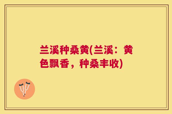 兰溪种桑黄(兰溪：黄色飘香，种桑丰收)