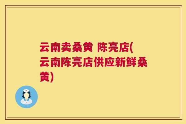 云南卖桑黄 陈亮店(云南陈亮店供应新鲜桑黄)