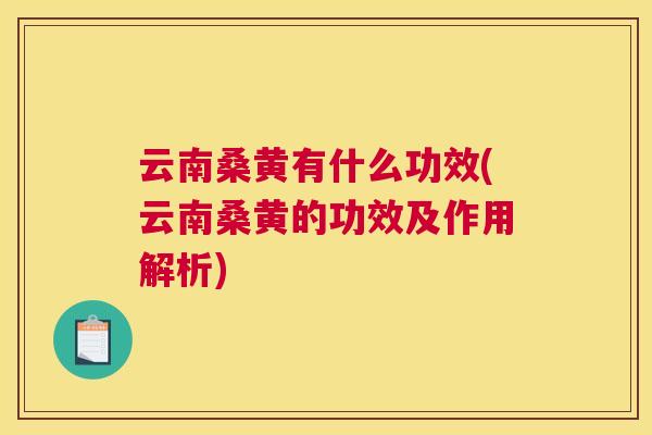 云南桑黄有什么功效(云南桑黄的功效及作用解析)