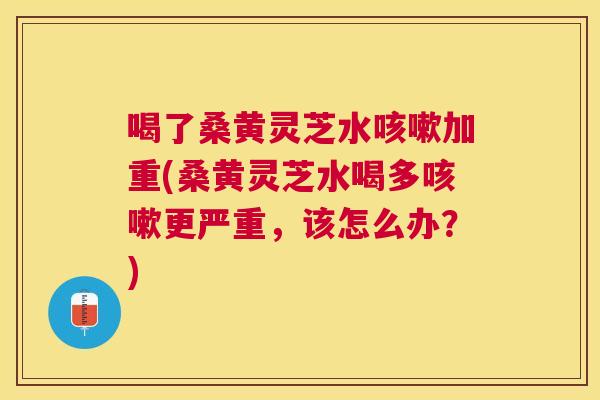 喝了桑黄灵芝水加重(桑黄灵芝水喝多更严重，该怎么办？)