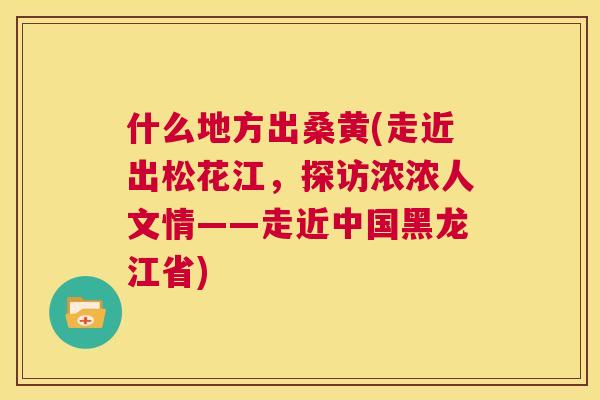 什么地方出桑黄(走近出松花江，探访浓浓人文情——走近中国黑龙江省)