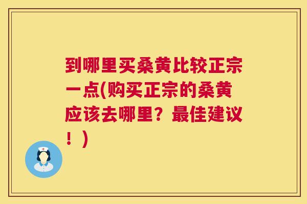 到哪里买桑黄比较正宗一点(购买正宗的桑黄应该去哪里？佳建议！)