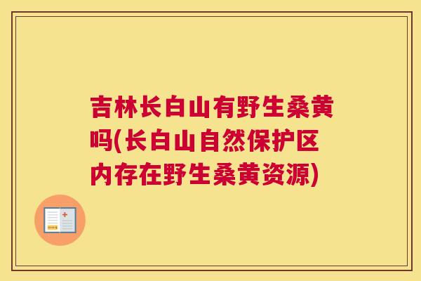 吉林长白山有野生桑黄吗(长白山自然保护区内存在野生桑黄资源)