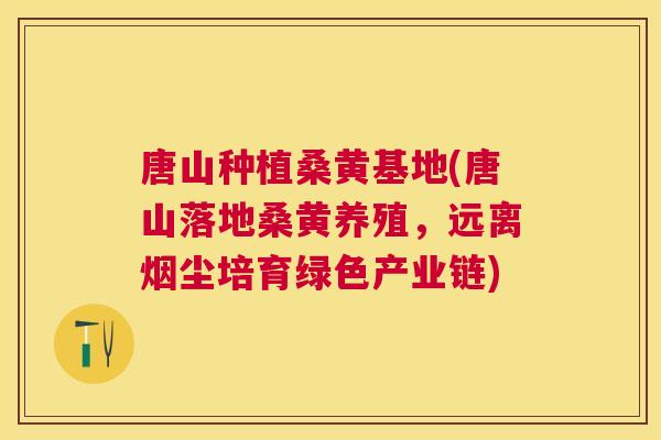 唐山种植桑黄基地(唐山落地桑黄养殖，远离烟尘培育绿色产业链)
