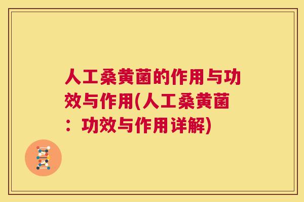 人工桑黄菌的作用与功效与作用(人工桑黄菌：功效与作用详解)