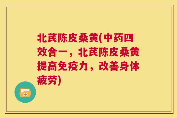 北芪陈皮桑黄(四效合一，北芪陈皮桑黄提高力，改善身体疲劳)