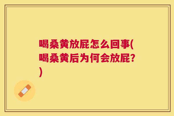 喝桑黄放屁怎么回事(喝桑黄后为何会放屁？)
