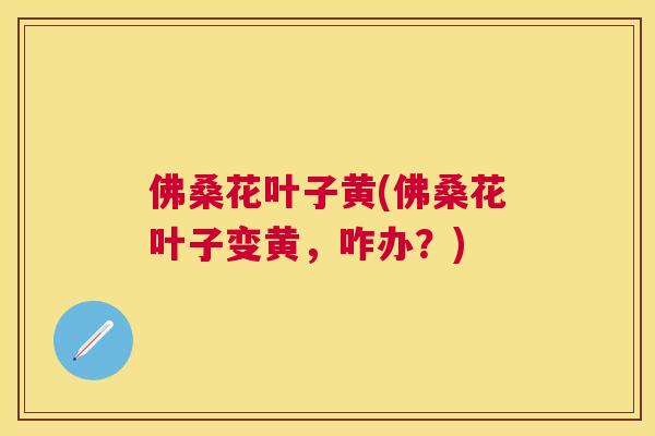 佛桑花叶子黄(佛桑花叶子变黄，咋办？)