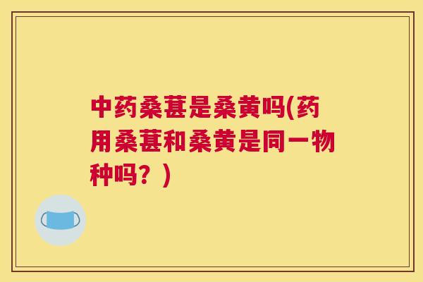 桑葚是桑黄吗(药用桑葚和桑黄是同一物种吗？)