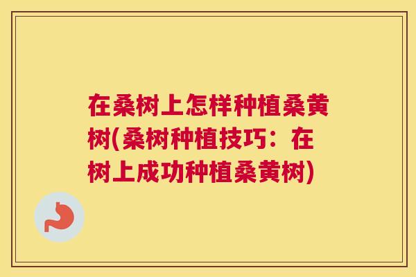 在桑树上怎样种植桑黄树(桑树种植技巧:在树上成功种植桑黄树) 在桑树上怎样种植桑黄树(桑树种植技巧:在树上成功种植桑黄树)