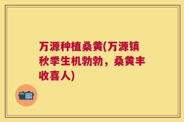 万源种植桑黄(万源镇秋季生机勃勃，桑黄丰收喜人)