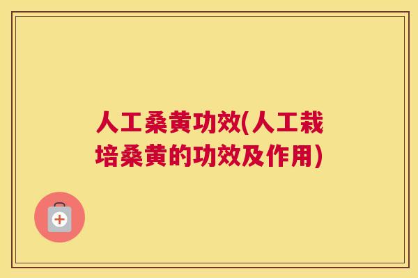 人工桑黄功效(人工栽培桑黄的功效及作用)