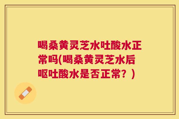 喝桑黄灵芝水吐酸水正常吗(喝桑黄灵芝水后酸水是否正常？)