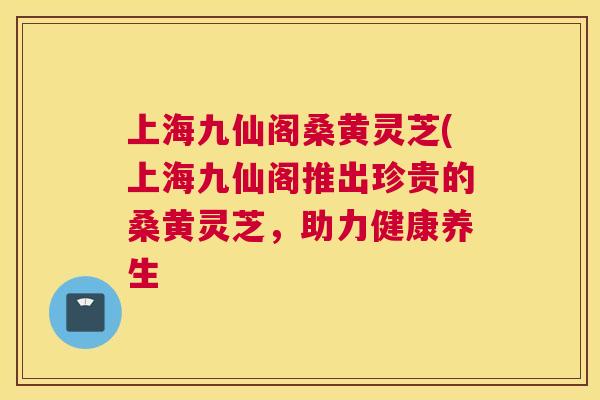 上海九仙阁桑黄灵芝(上海九仙阁推出珍贵的桑黄灵芝，助力健康养生
