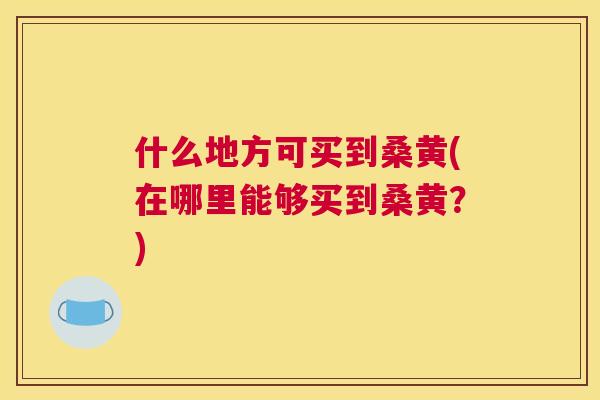 什么地方可买到桑黄(在哪里能够买到桑黄？)