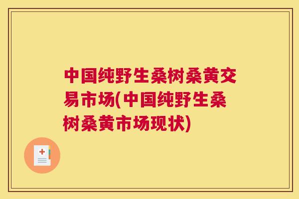 中国纯野生桑树桑黄交易市场(中国纯野生桑树桑黄市场现状)