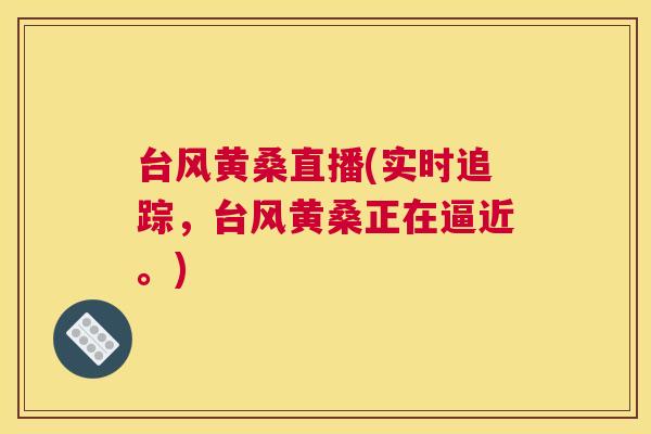 台风黄桑直播(实时追踪，台风黄桑正在逼近。)