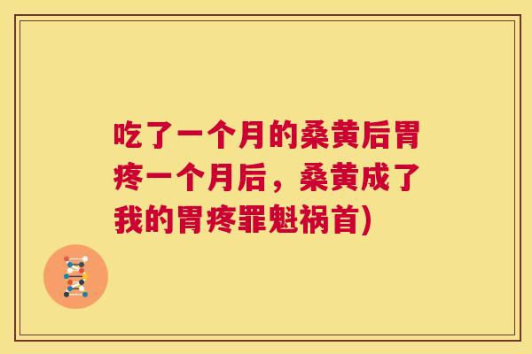 吃了一个月的桑黄后胃疼一个月后，桑黄成了我的胃疼罪魁祸首)