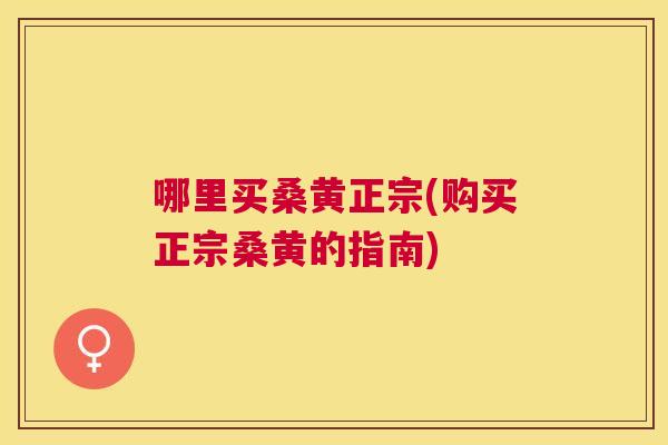 哪里买桑黄正宗(购买正宗桑黄的指南)