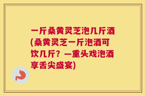 一斤桑黄灵芝泡几斤酒(桑黄灵芝一斤泡酒可饮几斤？—重头戏泡酒享舌尖盛宴)