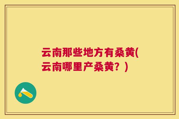 云南那些地方有桑黄(云南哪里产桑黄？)