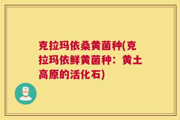 克拉玛依桑黄菌种(克拉玛依鲜黄菌种：黄土高原的活化石)