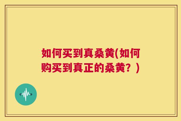 如何买到真桑黄(如何购买到真正的桑黄？)