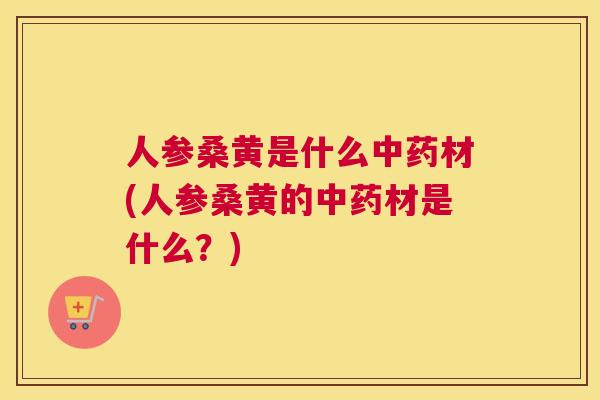 人参桑黄是什么材(人参桑黄的材是什么？)