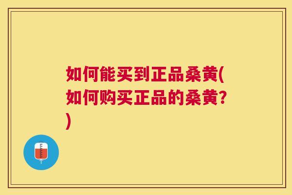 如何能买到正品桑黄(如何购买正品的桑黄？)
