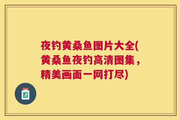 夜钓黄桑鱼图片大全(黄桑鱼夜钓高清图集，精美画面一网打尽)