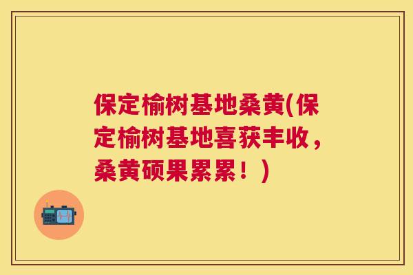保定榆树基地桑黄(保定榆树基地喜获丰收，桑黄硕果累累！)