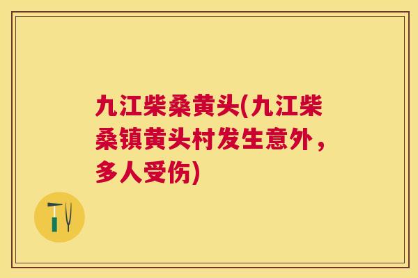 九江柴桑黄头(九江柴桑镇黄头村发生意外，多人受伤)