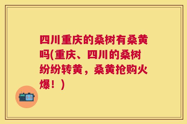 四川重庆的桑树有桑黄吗(重庆、四川的桑树纷纷转黄，桑黄抢购火爆！)