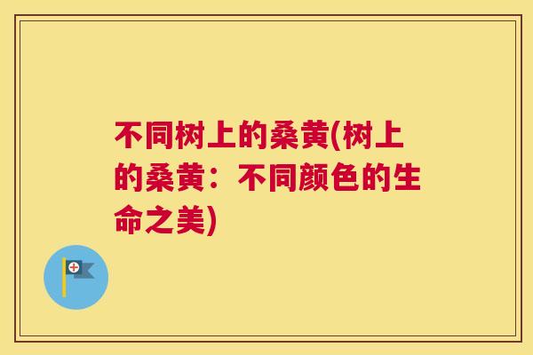 不同树上的桑黄(树上的桑黄：不同颜色的生命之美)