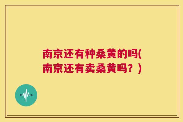 南京还有种桑黄的吗(南京还有卖桑黄吗？)