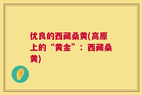 优良的西藏桑黄(高原上的“黄金”：西藏桑黄)