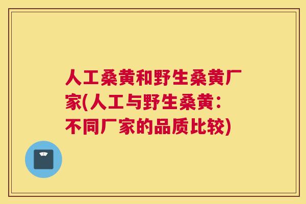 人工桑黄和野生桑黄厂家(人工与野生桑黄：不同厂家的品质比较)