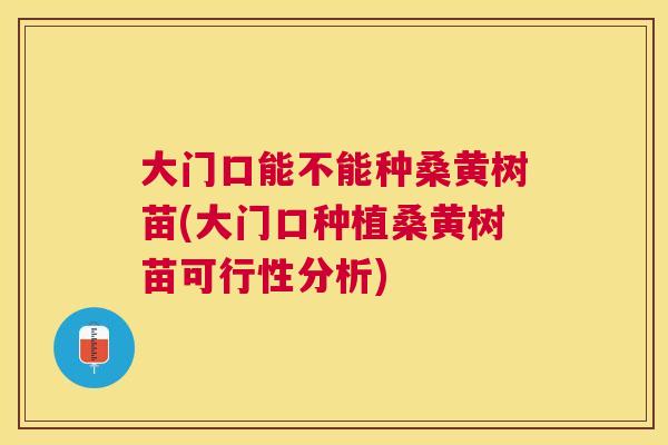 大门口能不能种桑黄树苗(大门口种植桑黄树苗可行性分析) 大门口能不能种桑黄树苗(大门口种植桑黄树苗可行性分析)