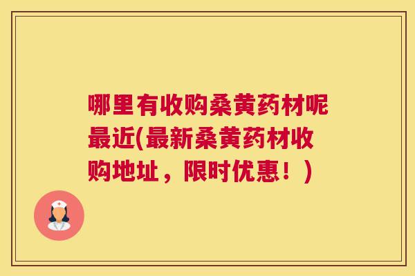 哪里有收购桑黄药材呢近(新桑黄药材收购地址，限时优惠！)