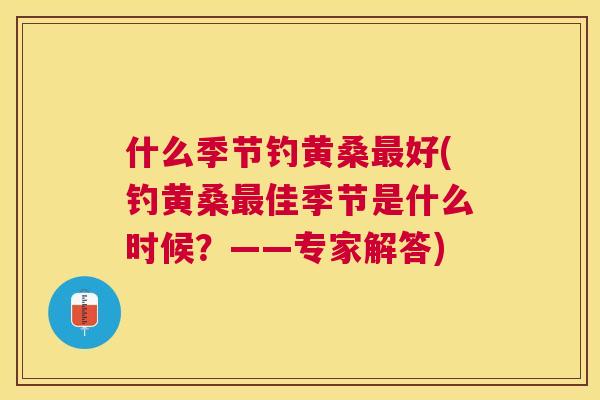 什么季节钓黄桑好(钓黄桑佳季节是什么时候?——专家解答) 什么季节钓黄桑好(钓黄桑佳季节是什么时候?——专家解答)