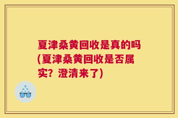 夏津桑黄回收是真的吗(夏津桑黄回收是否属实?澄清来了) 夏津桑黄回收是真的吗(夏津桑黄回收是否属实?澄清来了)