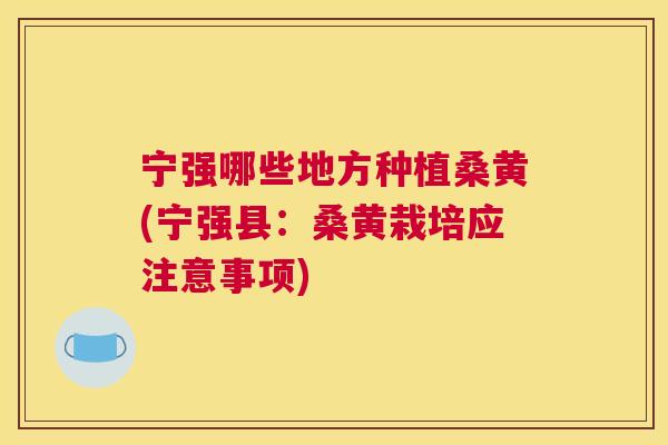 宁强哪些地方种植桑黄(宁强县:桑黄栽培应注意事项) 宁强哪些地方种植桑黄(宁强县:桑黄栽培应注意事项)