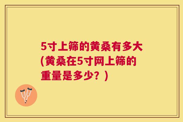 5寸上筛的黄桑有多大(黄桑在5寸网上筛的重量是多少?) 5寸上筛的黄桑有多大(黄桑在5寸网上筛的重量是多少?)