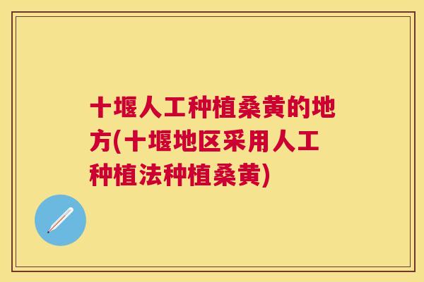 十堰人工种植桑黄的地方(十堰地区采用人工种植法种植桑黄) 十堰人工种植桑黄的地方(十堰地区采用人工种植法种植桑黄)